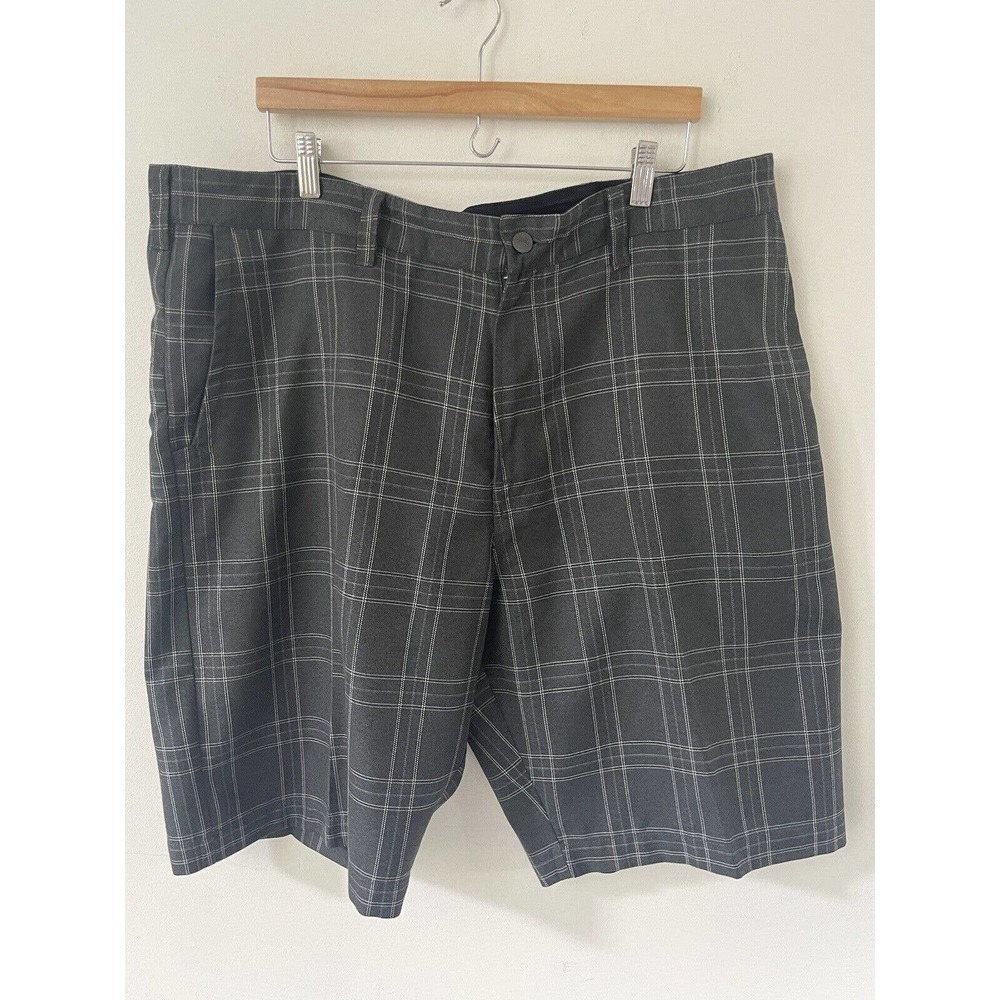 Rusty Shorts Mens 42 Gray Plaid Casual Pockets Chino Workwear Office Lightweight